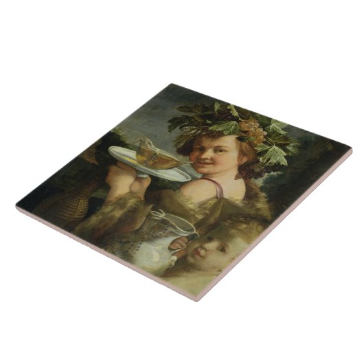 Bacchus (Öl auf Leinwand) Fliese (Seite)