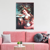 BACCHUS, TRAUBEN UND WEISSWEIN LEINWANDDRUCK (Insitu (Wohnzimmer))