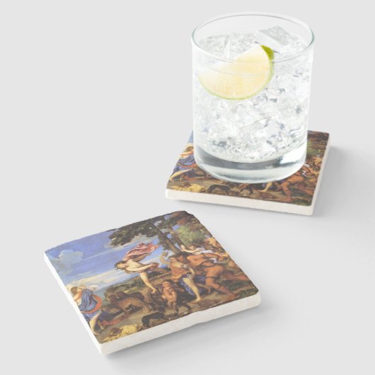 Bacchus und Ariadne durch Titian Steinuntersetzer (Seitenansicht)