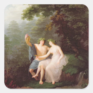Bacchus und Ariadne Quadratischer Aufkleber