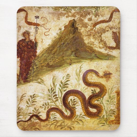 Bacchus und Schlange Agathodaimon in Pompeji Mousepad (Vorne)
