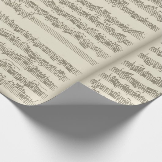 Bach 2. Cello-Reihe, einige Manuskript-Seiten Geschenkpapier (Ecke)