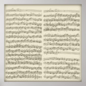 Bach 2. Cello Suite, mehrere Manuskriptseiten Poster (Vorne)