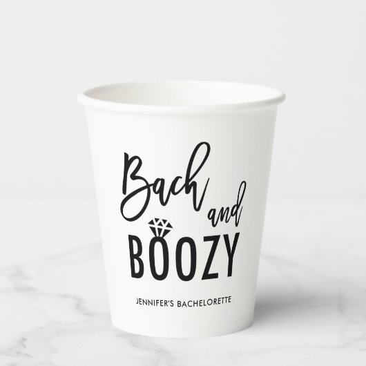 Bach and Boozy Bachelorette Bridal Party Pappbecher (Vorderseite)