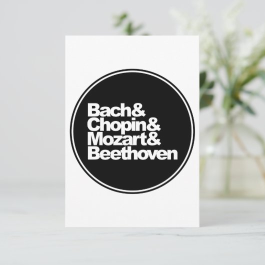 Bach and Chopin and Mozart and Beethoven Karte (Stehend Vorderseite)