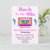 Bach bis zum 90er Cassette Tape Bachelorette Woche Einladung (Stehend Vorderseite)