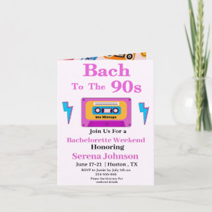 Bach bis zum 90er Cassette Tape Bachelorette Woche Einladung