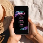 Bach & Boozy Neon Blue & Pink Tropical Weekend Einladung