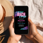 Bach & Boozy Neon Blue & Pink Tropical Weekend Einladung