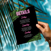 Bach & Boozy Neon Green & Pink Tropical Weekend Einladung