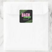 Bach & Boozy Neon Green & Pink Tropical Weekend Quadratischer Aufkleber (Tasche)
