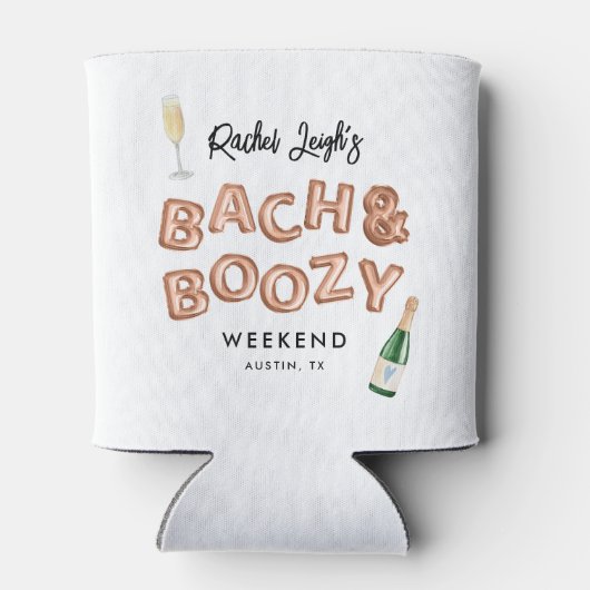 Bach & Boozy Rose Gold Bachelorette Wochenende Dosenkühler (Rückseite)