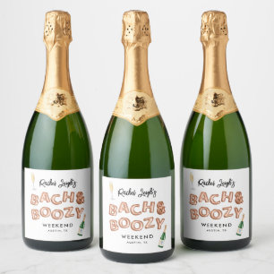 Bach & Boozy Rose Gold Bachelorette Wochenende Schaumweinetikett