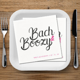 Bach & Boozy White & Pink Junggeselinnen-Abschied Serviette