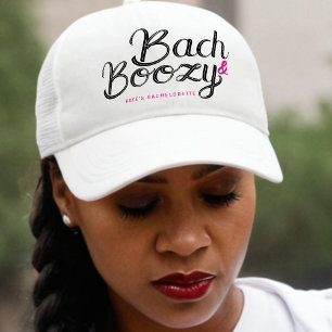Bach & Boozy White & Pink Junggeselinnen-Abschied Truckerkappe
