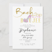 Bach & Boujee Gold Diamond Glam Junggeselinnen-Abs Einladung (Vorderseite)