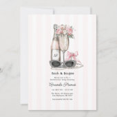 Bach & Boujee Monogram Chic Junggesellinnenabschie Einladung (Vorderseite)