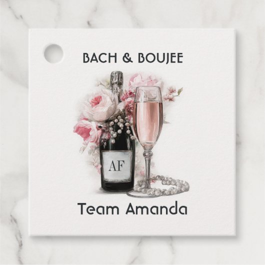 Bach & Boujee Personalisiertes Team Braut Geschenkanhänger (Vorderseite)