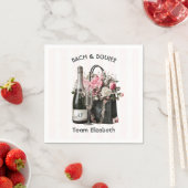 Bach & Boujee Personalisiertes Team Braut Junggese Serviette (Beispiel)