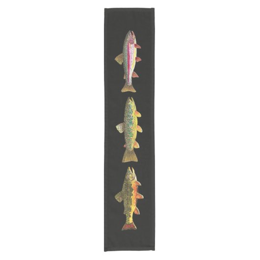 Bach-, Braun- und Regenbogenforelle Kurzer Tischläufer (Vorderseite)