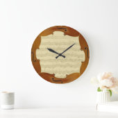 Bach Cello-Reihen-Manuskript im Cello-Rahmen Große Wanduhr (Zuhause)