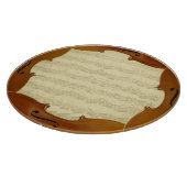 Bach Cello-Reihen-Manuskript im Cello-Rahmen Schneidebrett (Ecke)