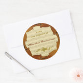 Bach Cello Suite Manuskript Anpassbares Buchzeiche Runder Aufkleber (Umschlag)