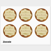 Bach Cello Suite Manuskript Anpassbares Buchzeiche Runder Aufkleber (Blatt)