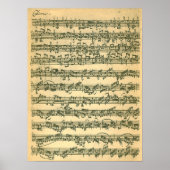 Bach Chaconne First Page Manuscript Facsimile Poster (Vorne)
