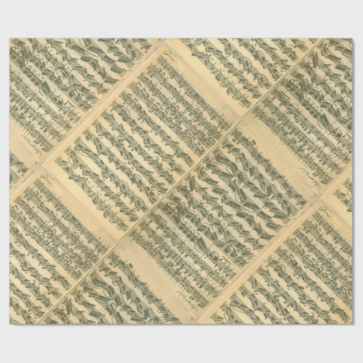 Bach Chaconne Manuskript for Solo Violin Geschenkpapier (Flach)