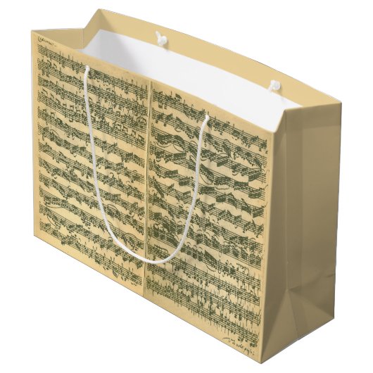 Bach Chaconne Manuskript für Solo- Violine Große Geschenktüte (Rückseite Schrägansicht)