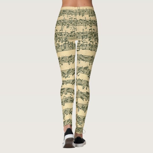 Bach Chaconne Musik-Manuskript Leggings (Rückseite)