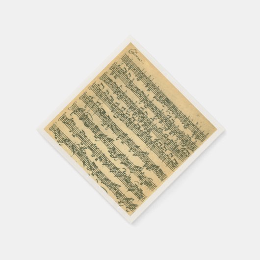 Bach Chaconne Violin Music Manuskript Serviette (Ecke)