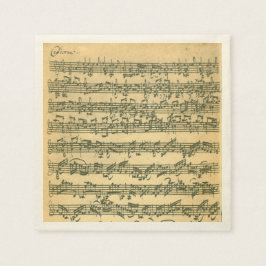 Bach Chaconne Violin Music Manuskript Serviette