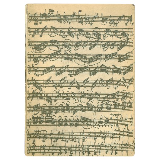 Bach Chaconne Violinen-Musik-Manuskript Klemmbrett (Rückseite)