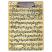 Bach Chaconne Violinen-Musik-Manuskript Klemmbrett (Vorderseite)