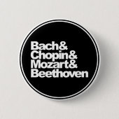 Bach, Chopin, Mozart und Beethoven Button (Vorderseite)
