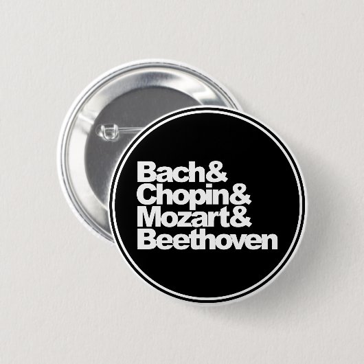 Bach, Chopin, Mozart und Beethoven Button (Vorne & Hinten)