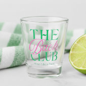 Bach Club Modern Simple Pink Green Bachelorette Schnapsglas