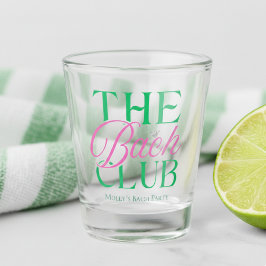 Bach Club Modern Simple Pink Green Bachelorette Schnapsglas
