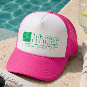 Bach Club Moderne einfache rosa und grüne Bachelor Truckerkappe