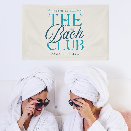Bach Club Moderner Blue Junggeselinnen-Abschied Banner