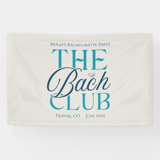 Bach Club Moderner Blue Junggeselinnen-Abschied Banner (Horizontal)