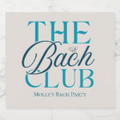 Bach Club Moderner Blue Junggeselinnen-Abschied Schaumweinetikett (Einzelnes Label)