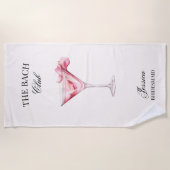 Bach Club Pink Cocktail Bacheloretto Strandtuch (Vorderseite)