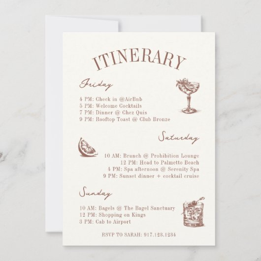 Bach Club Vintag Bachelorette Einladung (Rückseite)