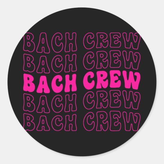 Bach Crew Bride Squad Brautparty Bachelorette Ma Runder Aufkleber (Vorderseite)