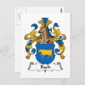 Bach Familienwappen Postkarte (Vorne/Hinten)