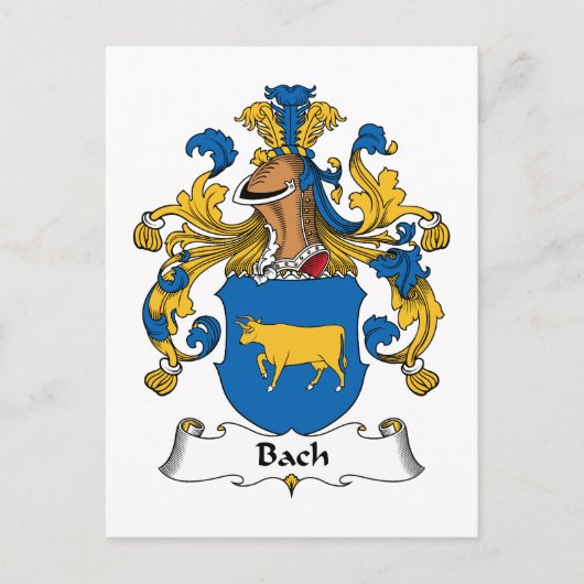 Bach Familienwappen Postkarte (Vorderseite)