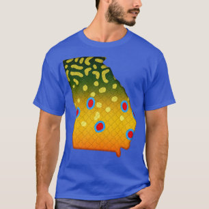 Bach Foreut Fisch Georgien Staat Karte Fischerei G T-Shirt